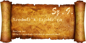 Szedmák Izidóra névjegykártya